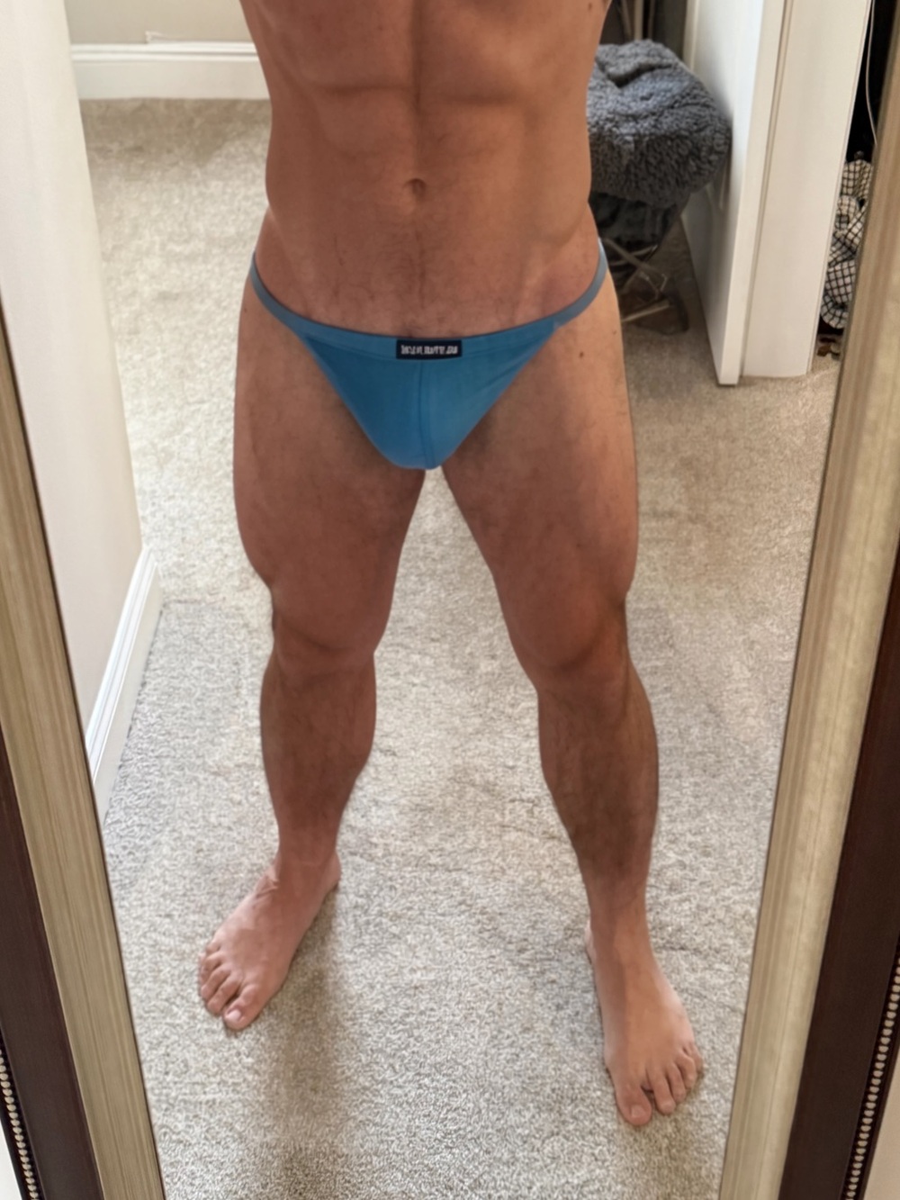 Men's Lite Blue String Bikini Briefs NWOT